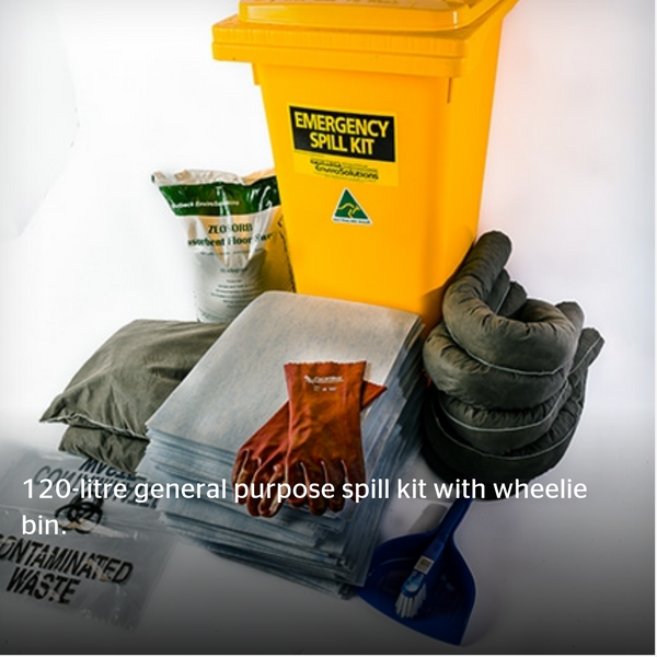 120L General Purpose Spill Kit - Wheelie Bin