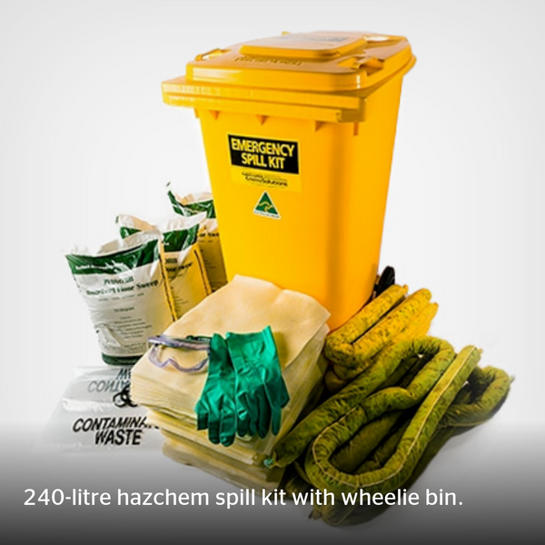 240L Hazchem Spill Kit - Wheelie Bin