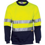 DNC HiVis Crew Neck Two Tone Jumper With double hoop body arms tape.