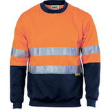 DNC HiVis Crew Neck Two Tone Jumper With double hoop body arms tape.
