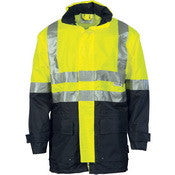 DNC HiVis Two Tone Breathable Rain Jacket with Reflective Tape