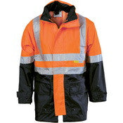 DNC HiVis Two Tone Breathable Rain Jacket with Reflective Tape