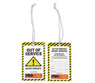 100 Yellow Caution Safety Tags