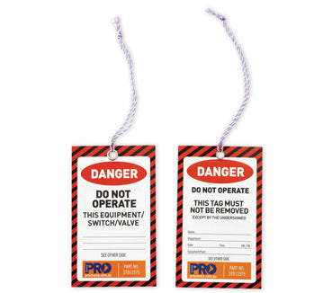 100 Red Danger Safety Tags