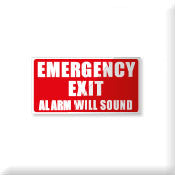 Emergency Exit Alarm will sound