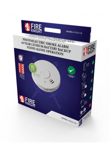 Fire Knight 240V Photoelectric Smoke Alarm with 9VDC Battery