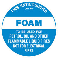 Fire Extinguisher Foam ID Sign